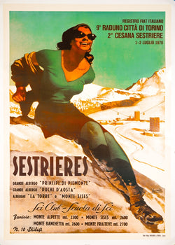 Sestrieres By Gino Boccasile Original 1978 Printing Of The 1950 Vintage Poster