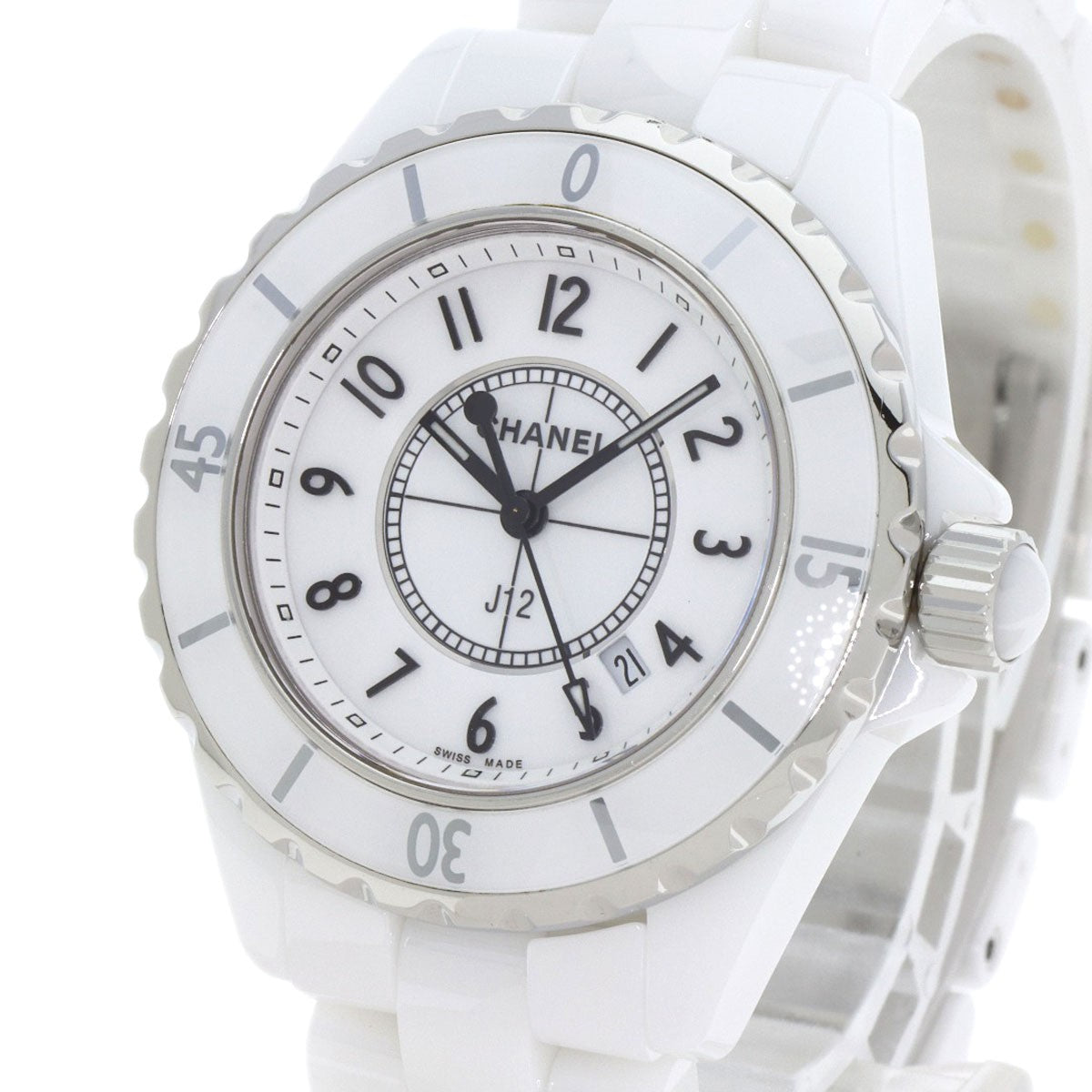Chanel J12 1.3 "White Ceramic Watches H0968 Ceramic/Ceramic