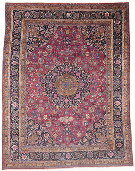 Handmade Traditional Floral Style Signed Rug Wool