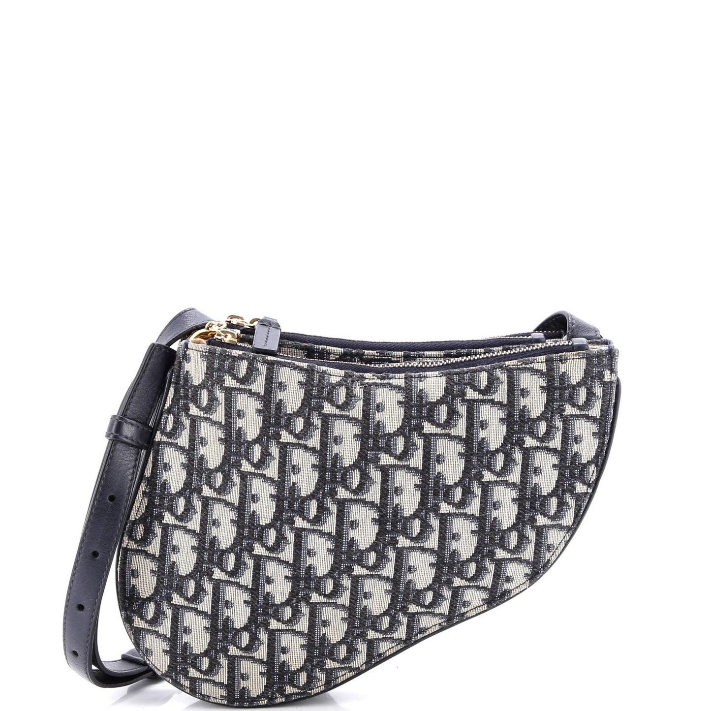 Christian Dior Saddle Triple Zip Crossbody Pouch Oblique Canvas