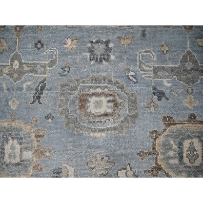 11'9"X14'10" Silver,Hand Knotted,Oushak Design,Oversized Oriental Rug