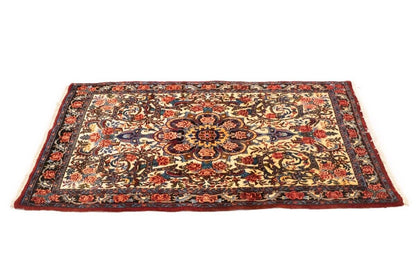 3X5 Ft Vintage Oriental Rug Floral Tribal Design