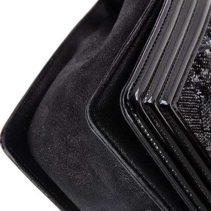 Chanel Boy Flap Bag Sequin With Patent Old Medium