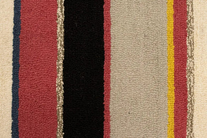 Hand-Tufted Multicolored Stripes Plush 5X8