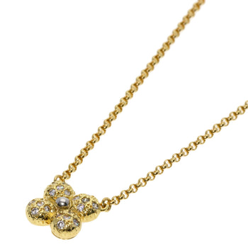 Tasaki   Necklace Flower Motif Diamond K18 Yellow