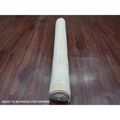 4'X5'9" Brown 100% Wool Afghan Angora Oushak Hand Knotted Oriental Rug