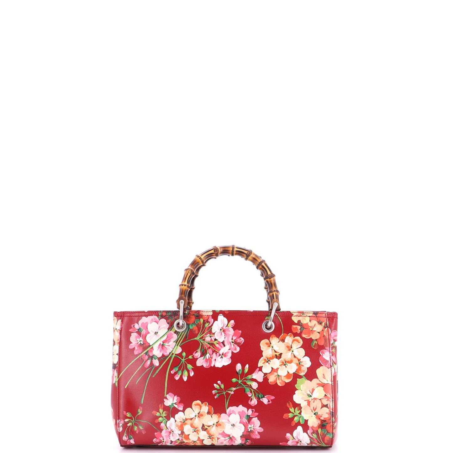 Gucci Bamboo Shopper Tote Blooms Print Leather Medium