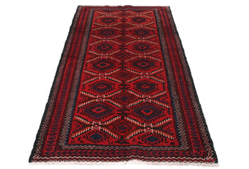 Red Tribal Geometric Design Handmade Oriental Rug Kitchen Decor Carpet 3X6 ft