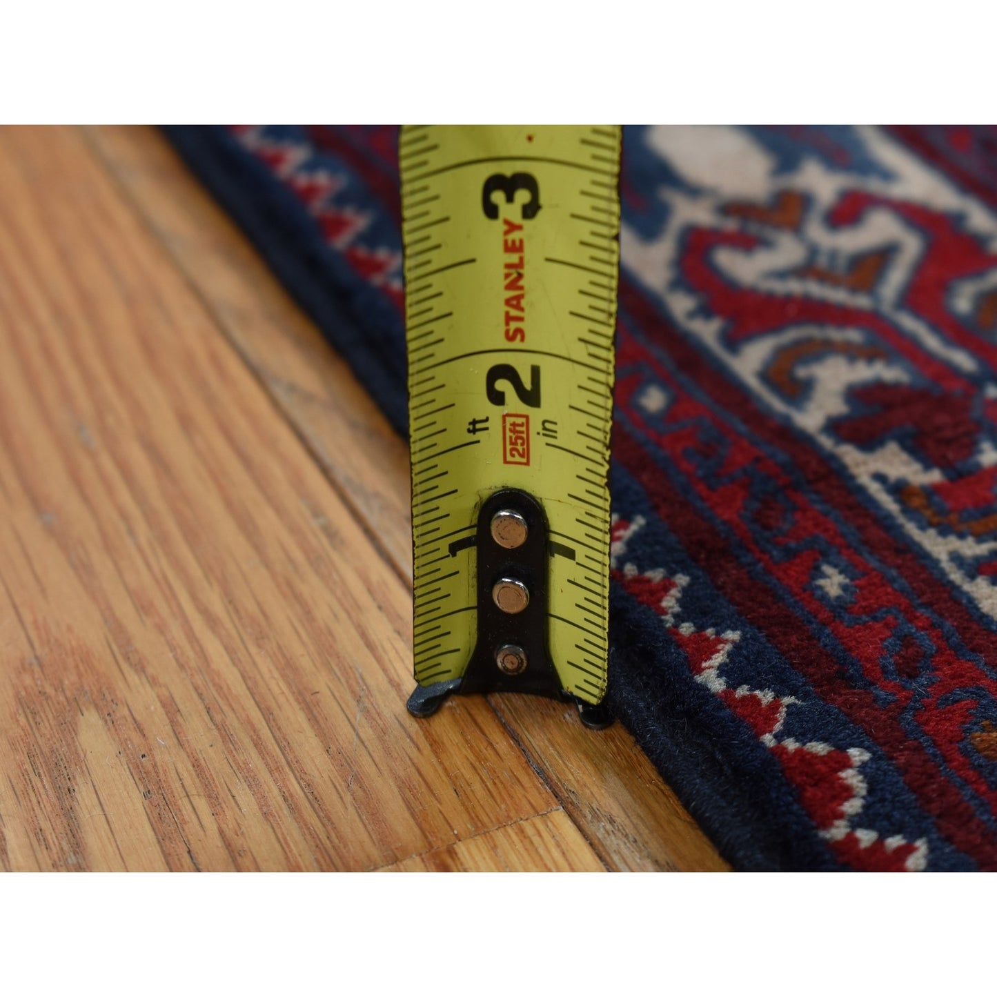 2'6"X9'3" Falu Red Afghan Khamyab Shiny Wool Hand Knotted Runner Rug