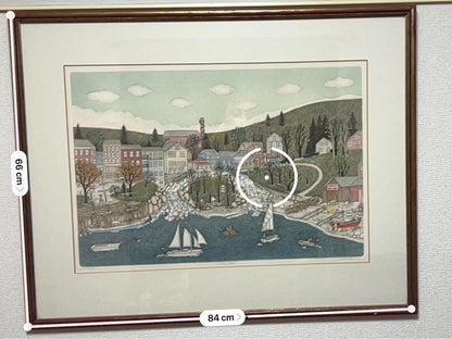 Cuca Romley "Little Falls" Limited Edition Lithograph Hand Signed Numbered Frame