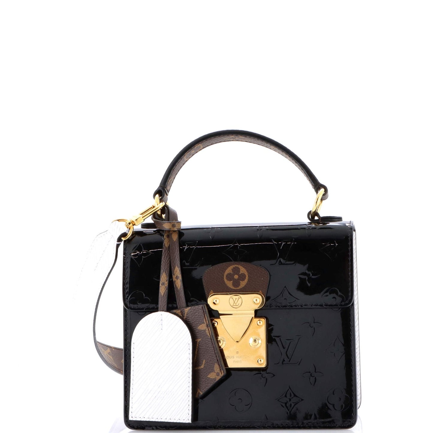 Louis Vuitton Spring Street Nm Handbag Monogram Vernis With Monogram Canvas