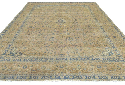 Hand-Knotted Distressed Vintage 9X12 Ft
