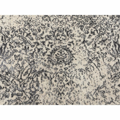 5'10"X5'10" Round Fine Jacquard Hand Loomed Erased Design Wool & Silk Rug