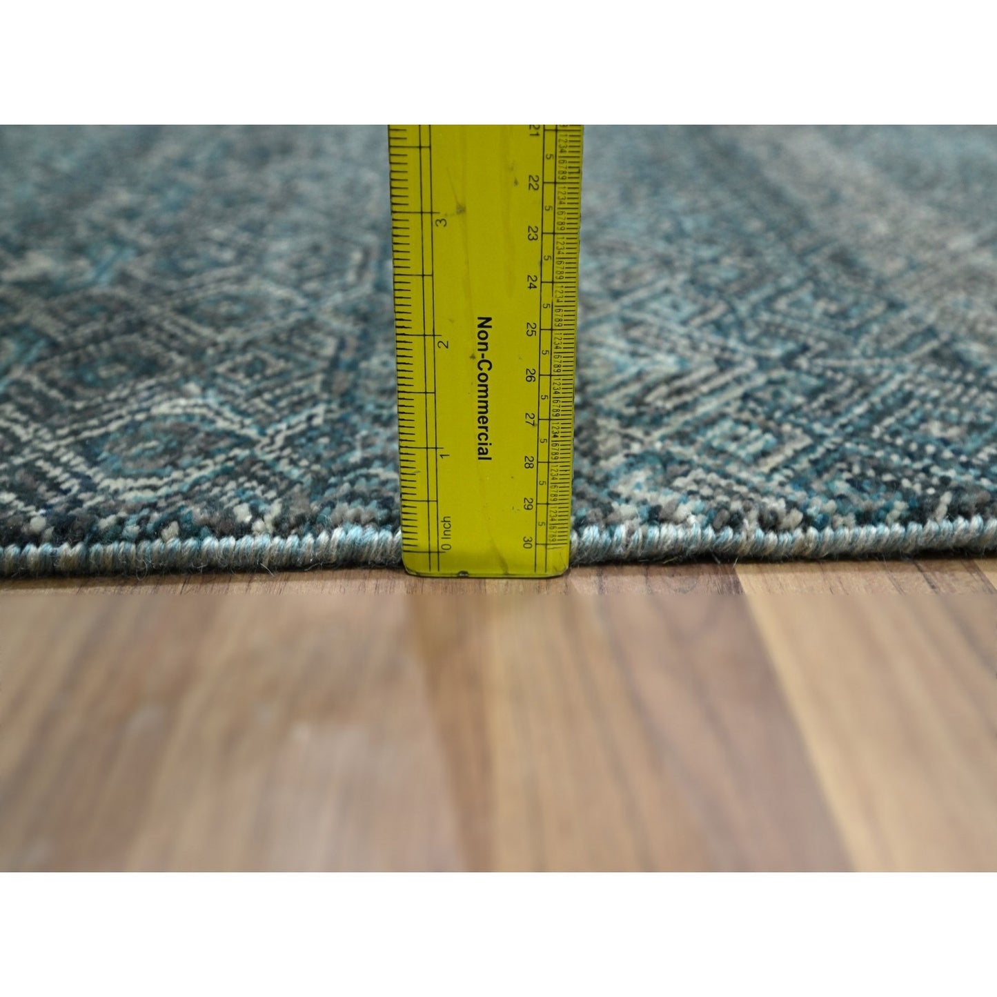 2'5"X7'7" Jasper Blue Kohinoor Herat Pure Wool Hand Knotted Runner Rug