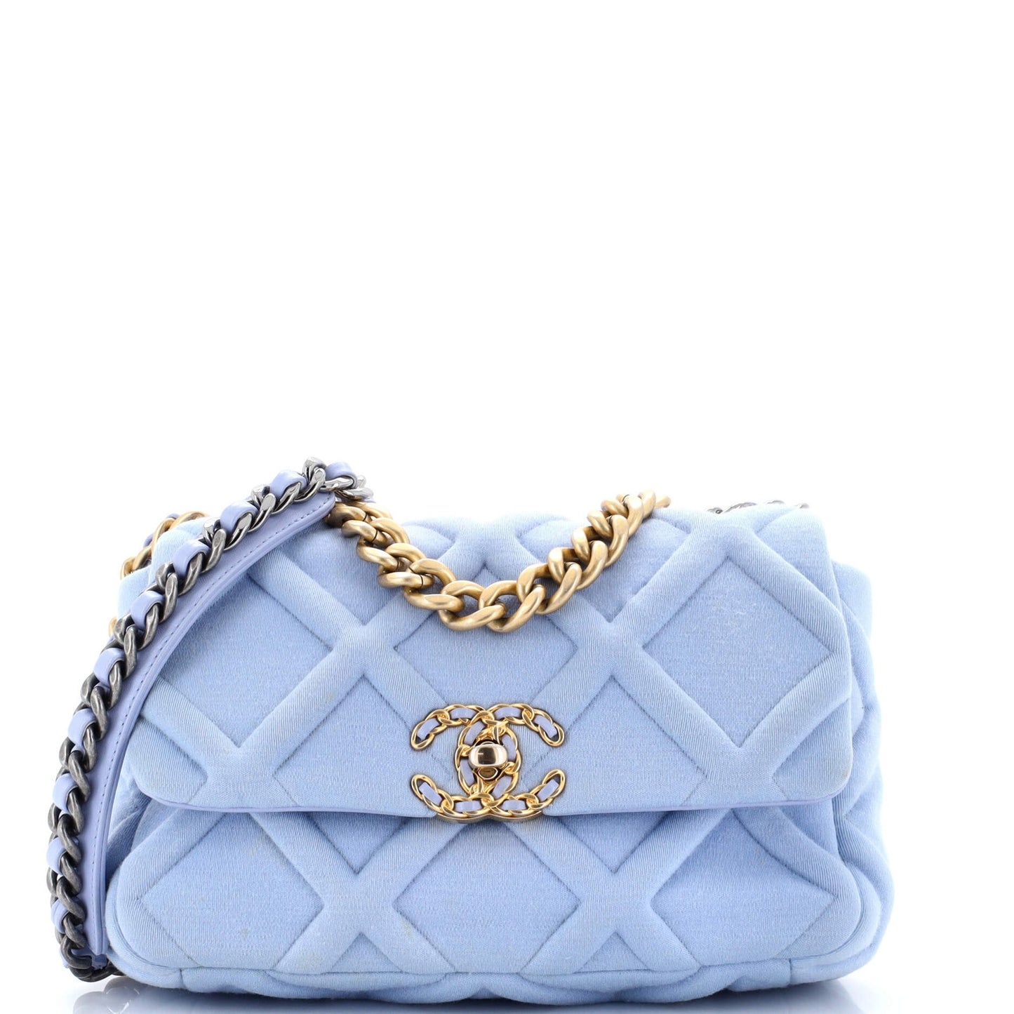 Chanel 19 Flap Bag Quilted Jersey Medium
