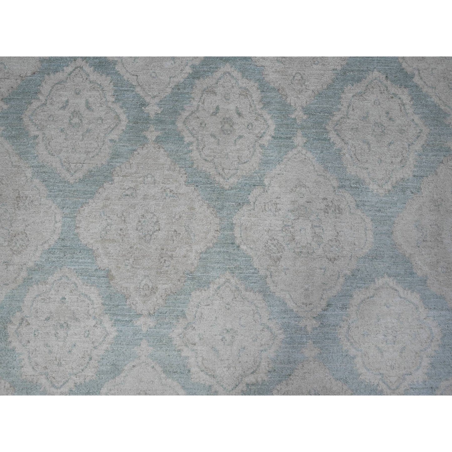 8'X10'4" Laurel Green Hand Knotted Fine Aryana Peshawar Wool Oriental Rug