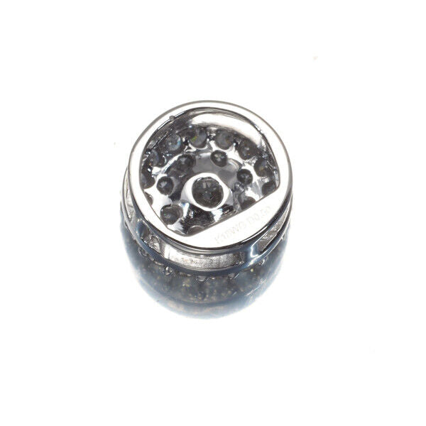 Diamond 0.50Ct Paved Circle Pendant 18K 750 White Gold