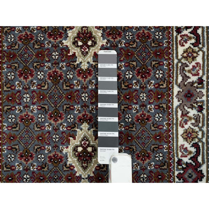 2'X8'5" Gray Tebraz Mahi 175 Kpsi Wool Hand Knotted Runner Rug