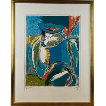 Lien Dezo Arc-En-Ciel Hand Signed Lithograph 148/350 A.R.S Japan Framed