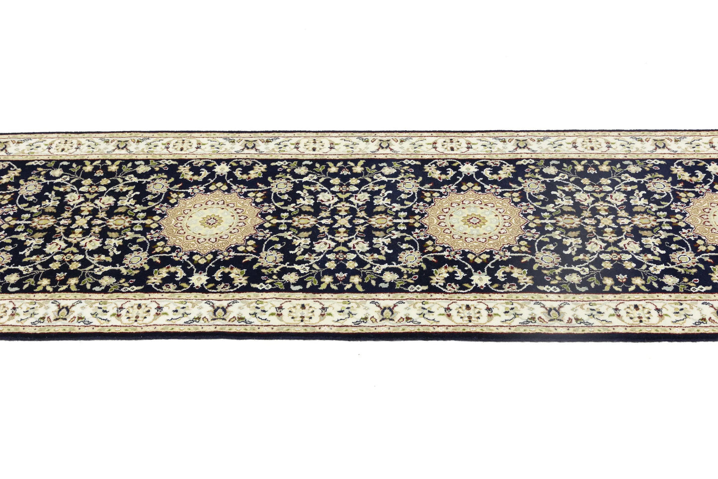 Indo-Nain 2'7x14'3 Oversized Floral Runner Rug 3X14 ft
