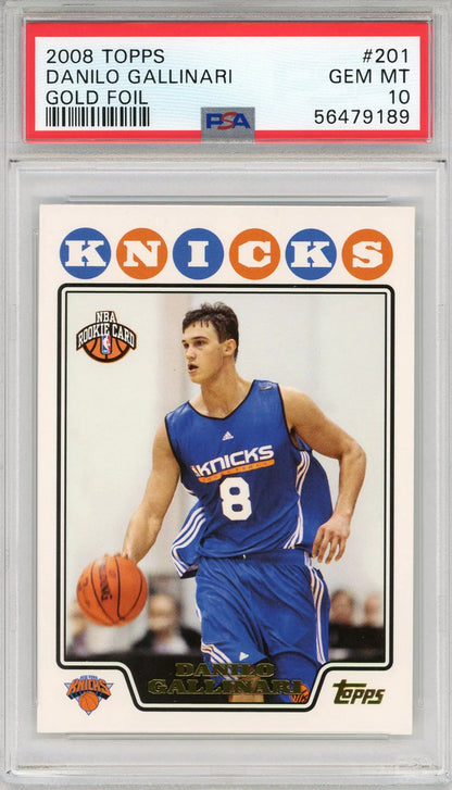 Danilo Gallinari 2008 Topps Gold Foil Rookie Card #201 (Psa)