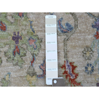5'10"X9' Taupe Angora Oushak In A Colorful Palette Wool Hand Knotted Rug