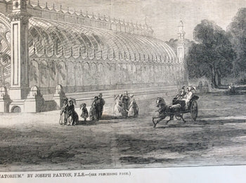 Joseph Paxton Crystal Palace Prototype Crystal Sanatorium 1850S Engraving Iln