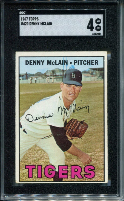 Denny Mclain 1967 Topps #420 Sgc 4