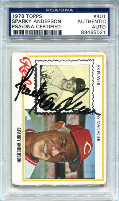 Sparky Anderson Autographed 1978 Topps Card (Psa)
