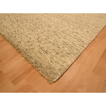 7'9"X9'7" Beige Tone On Tone Natural Wool Grass Design Hand Knotted Rug