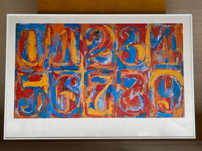 Zero Nine Wax on the newspaper on canvas Poster 1993 Framed - Jasper Johns