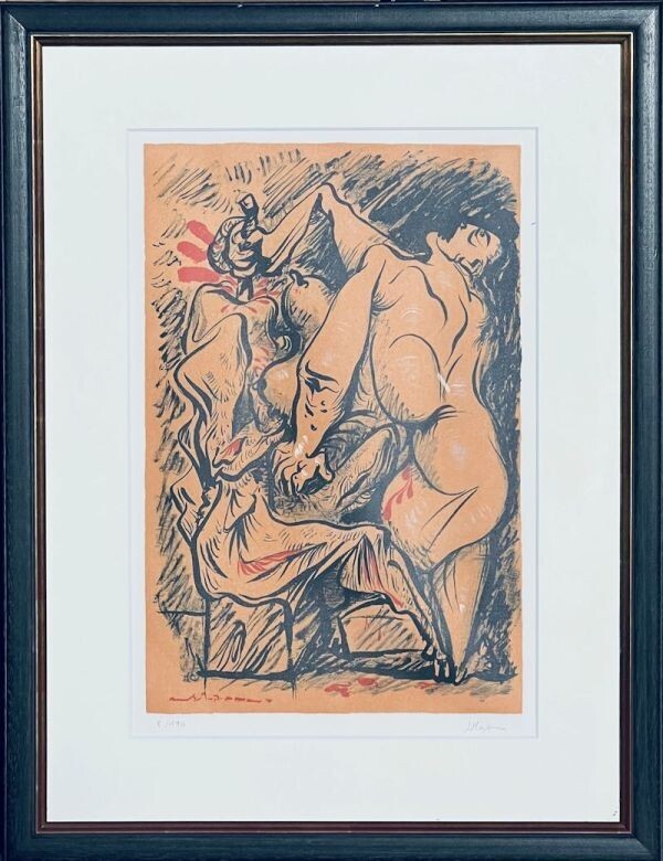 Andre Masson Lithograph Nude Signed Numbered France 49.5X32Cm Framed W/Box