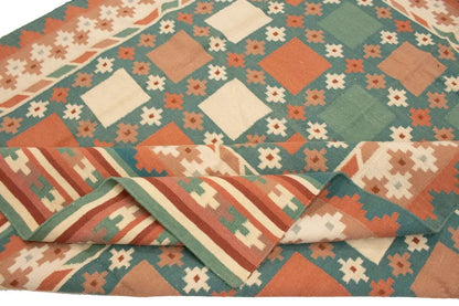 Geometric Dhurrie Rug Reversible Flat-Weave