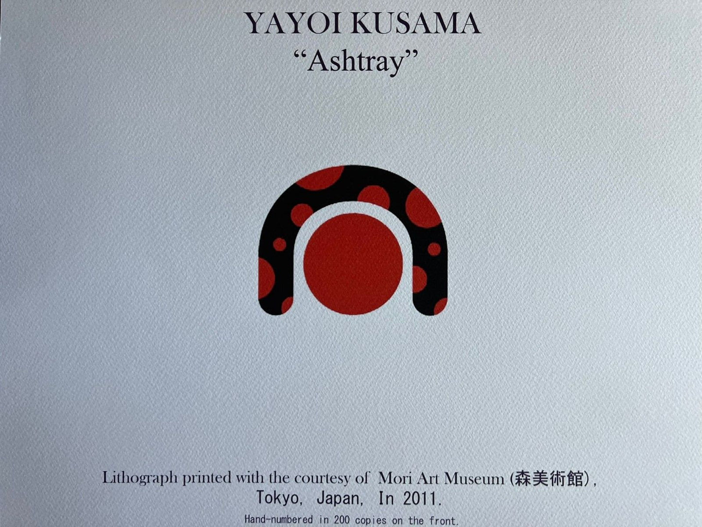 Yayoi Kusama Lithograph "Ashtray" Hand Numbered Limited Coa