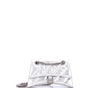 Balenciaga Crush Chain Flap Bag Quilted Crushed Calfskin Small
