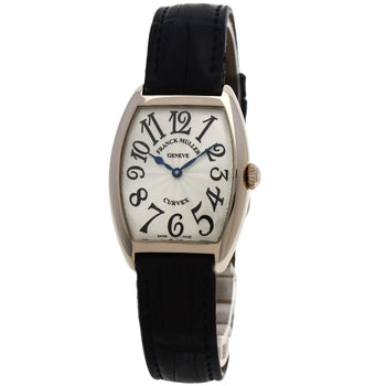 Franck Muller Tonneau Curvex Watches 7502Qz K18 White Gold/Leather Boys