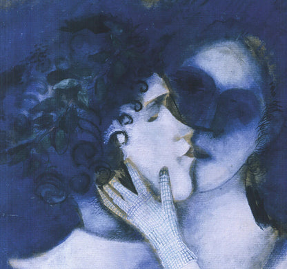 Marc Chagall Blue Lovers " Offset Lithograph Modernism