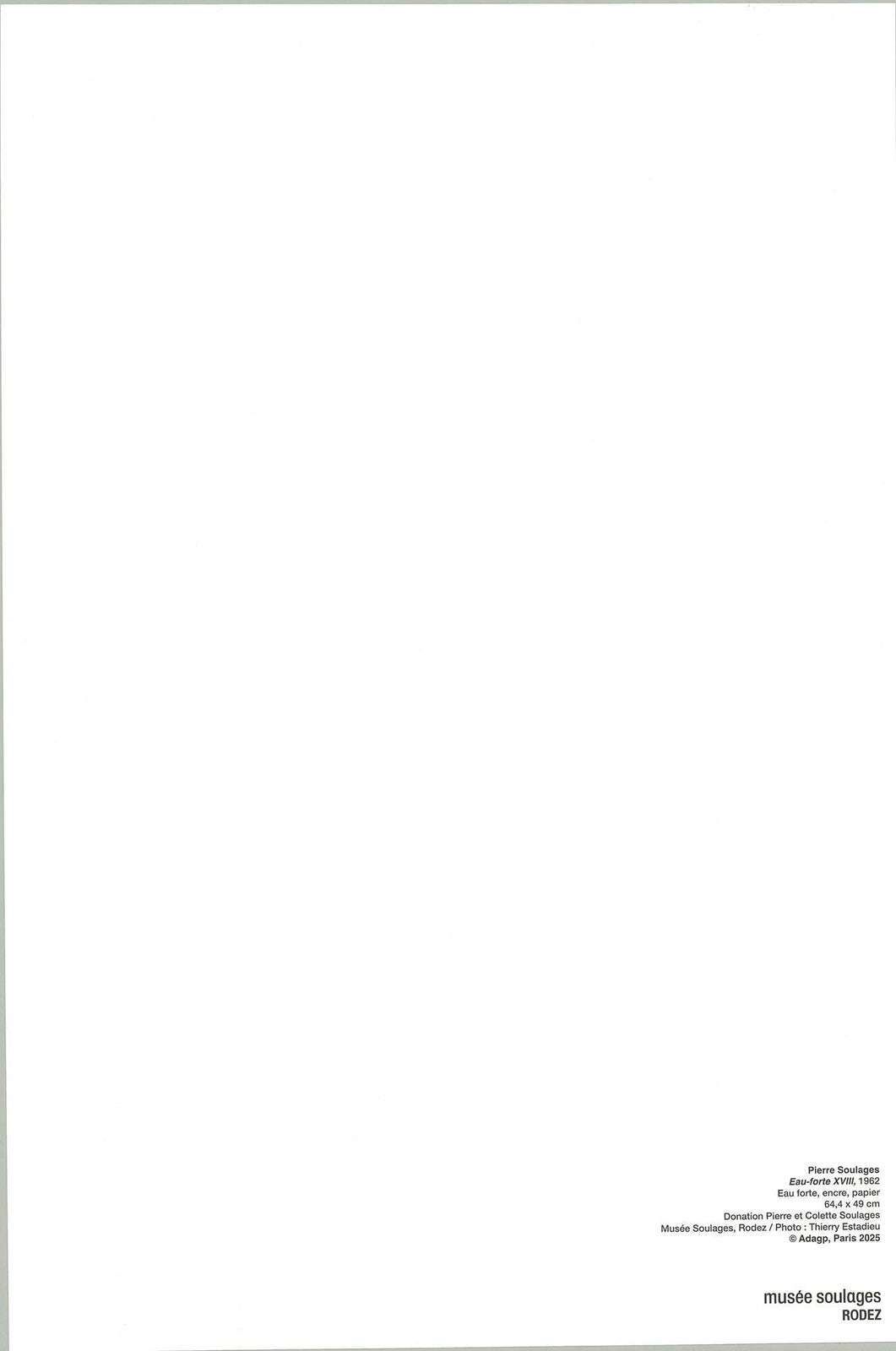 Pierre Soulages Eau-Forte Xviii " Offset Lithograph Mod