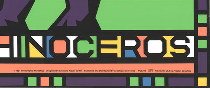 Christine Kidder Griffin Endangered Series - Rhinoceros " Serigraph
