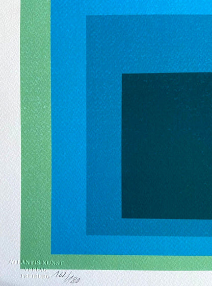 Josef Albers Lithograph Numbered Hand Signed Op Coa Stamped
