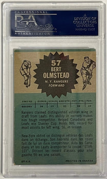 Bert Olmstead Autographed 1962-63 Topps Card #57 (Psa)