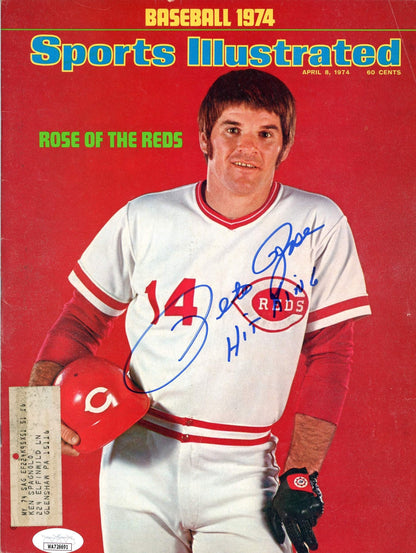 Pete Rose "4256" Autographed Sports Illustrated Magazine - April 8, 1974 (Jsa)