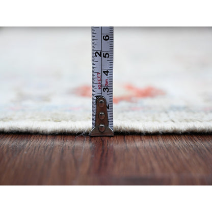 4'5"X6' Medium Gray Afghan Angora Oushak Hand Knotted 100% Wool Rug