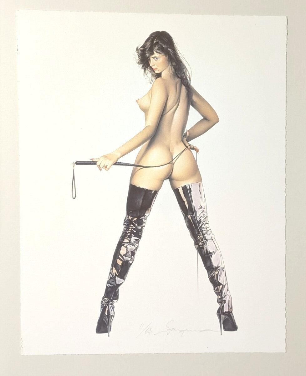 Hajime Sorayama Erotic Nude Lithograph Signed & Numbered Fetish Art Boots Japan