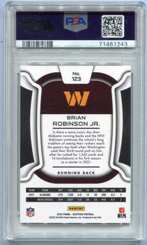 Brian Robinson Jr 2022 Panini Certified Mirror Gold Rc #123 25/25 Psa Graded 9