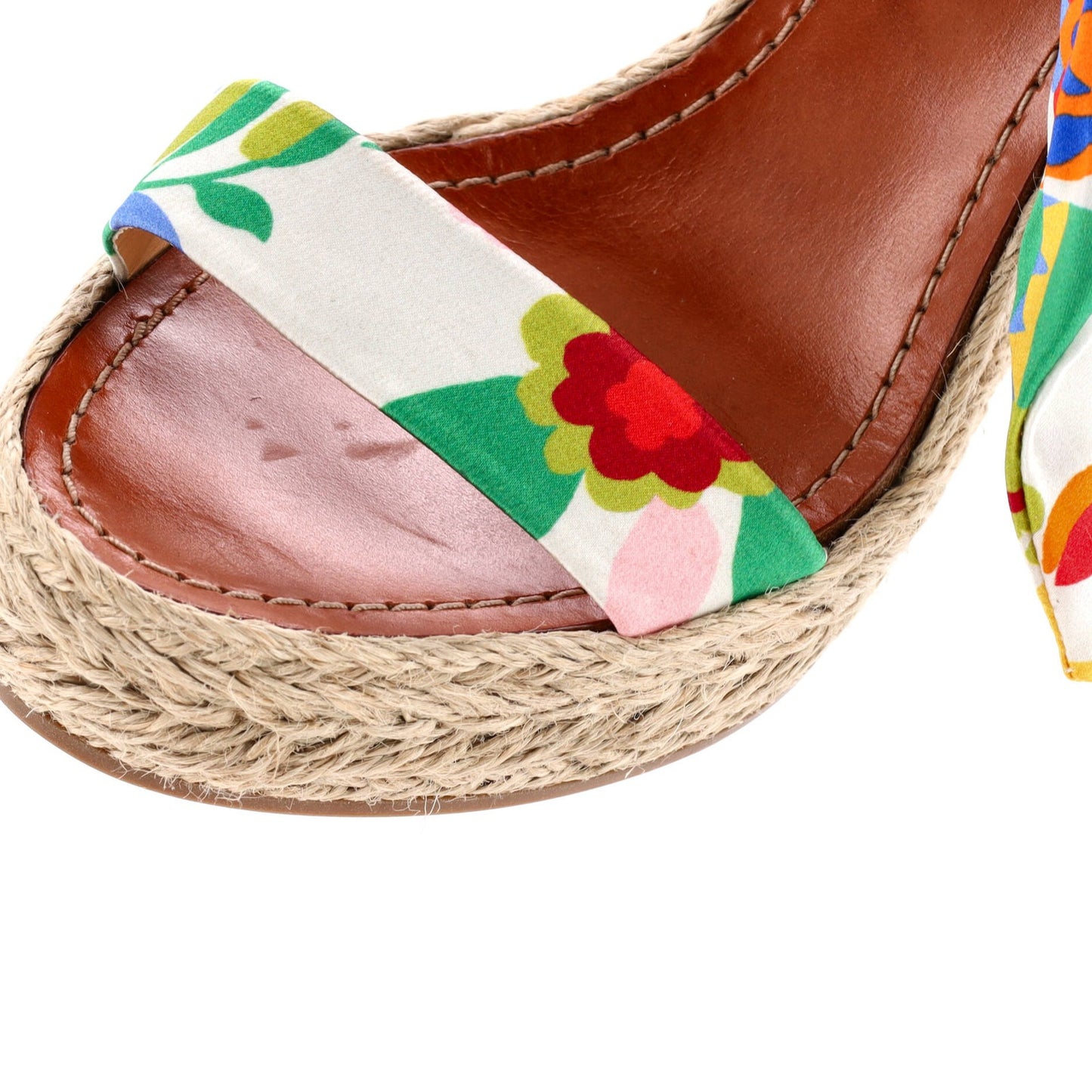 Christian Louboutin Women'S Monica Du Desert Wedge Espadrilles Printed Satin 110