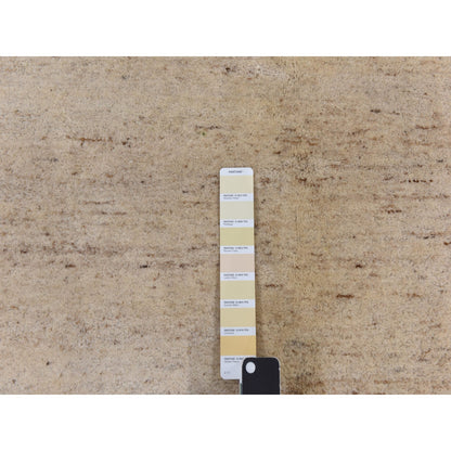 10'X13'2" Linen White Lori Buft Gabbeh Thick 100% Wool Hand Knotted Rug