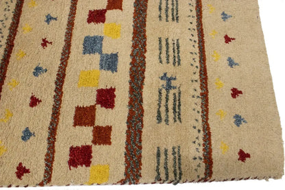 Handmade Stripes Tribal Indo-Gabbeh Runner Rug