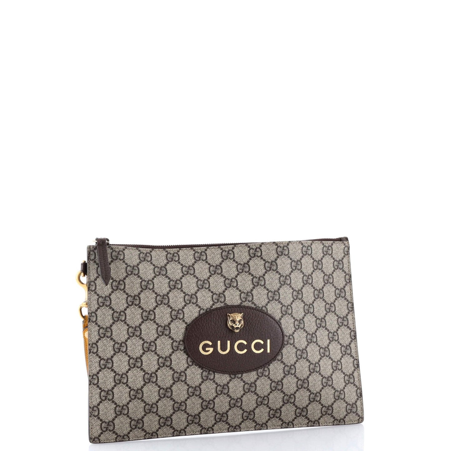 Gucci Neo Vintage Wristlet Pouch Gg Coated Canvas