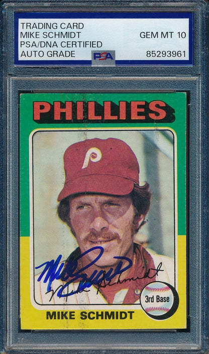 1975 Topps Mike Schmidt Phillies Card #70 Signed